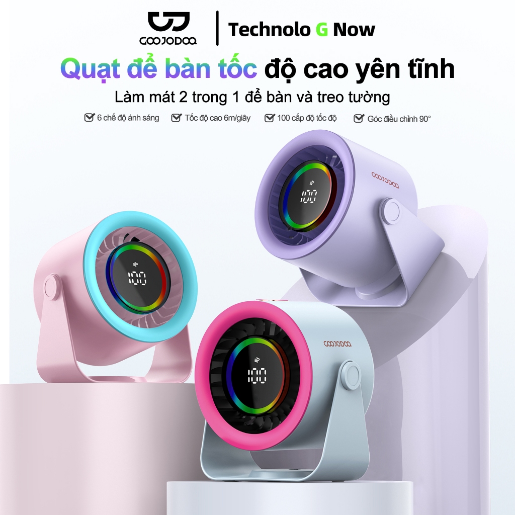 Quạt tích điện Goojodoq 2025